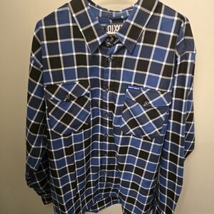Dixxon Grey Daze 'The Phoenix' Men's Blue and Black Plaid Shirt 3XL